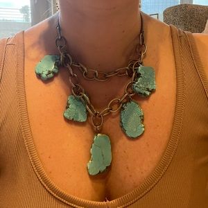 Anthropologie turquoise statement necklace